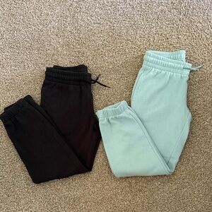 Athletic Works Girls Black and Mint Joggers